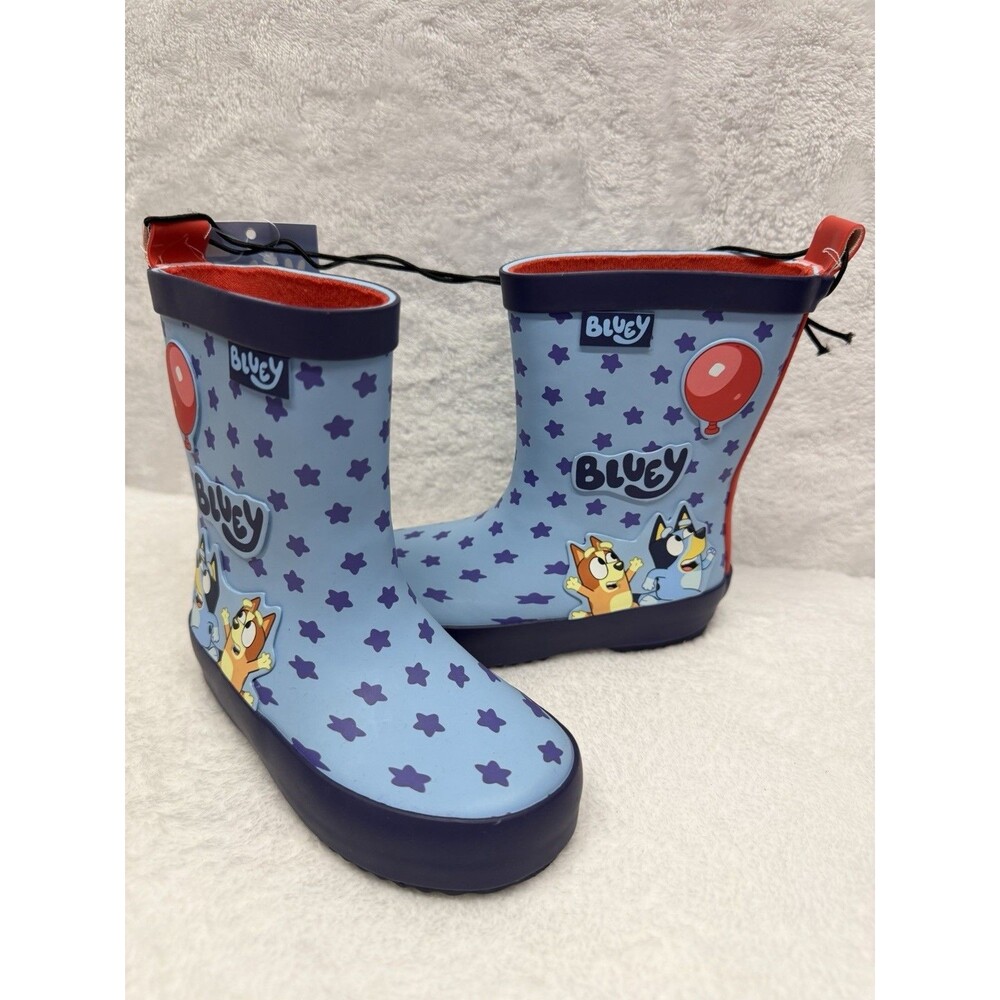 Bluey Rain Boots Kids Size 5 Waterproof Rubber Toddler Blue Boots
